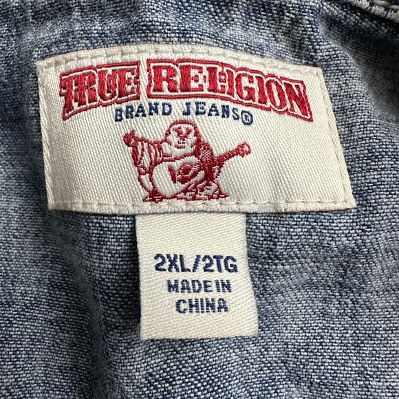 True Religion Light Blue Denim Casual Shirt - Picture 5 of 8